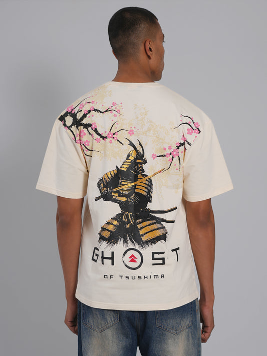 Ghost of Tsushima Oversized Tee (Cream) - Tactlifestyle