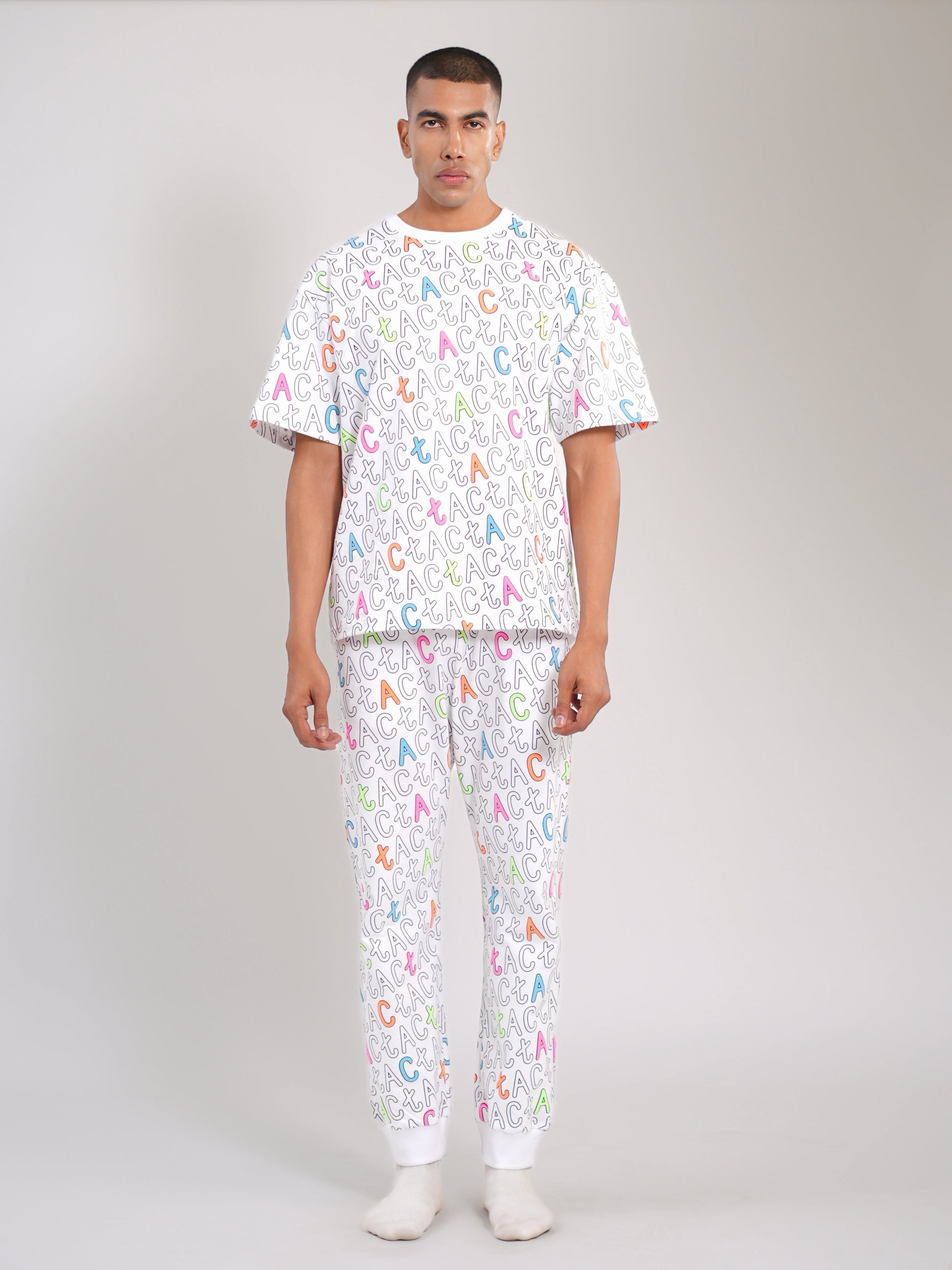 All-Over Signature Oversized Tee - Tactlifestyle 