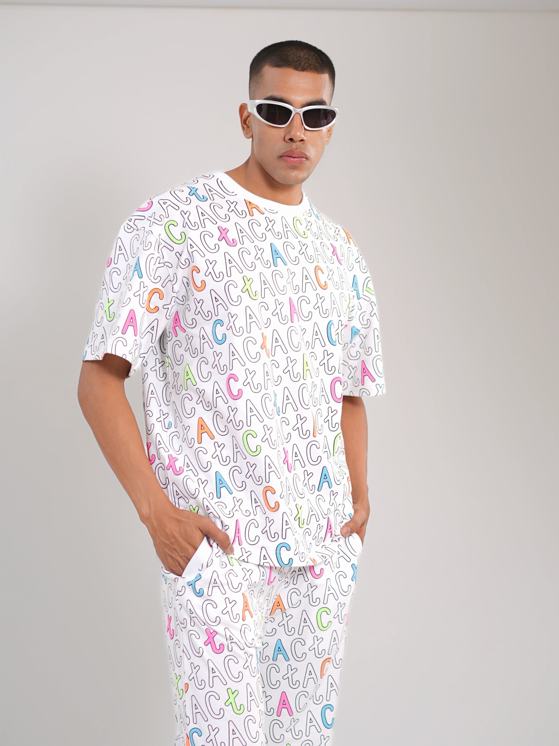 All-Over Signature Oversized Tee - Tactlifestyle 