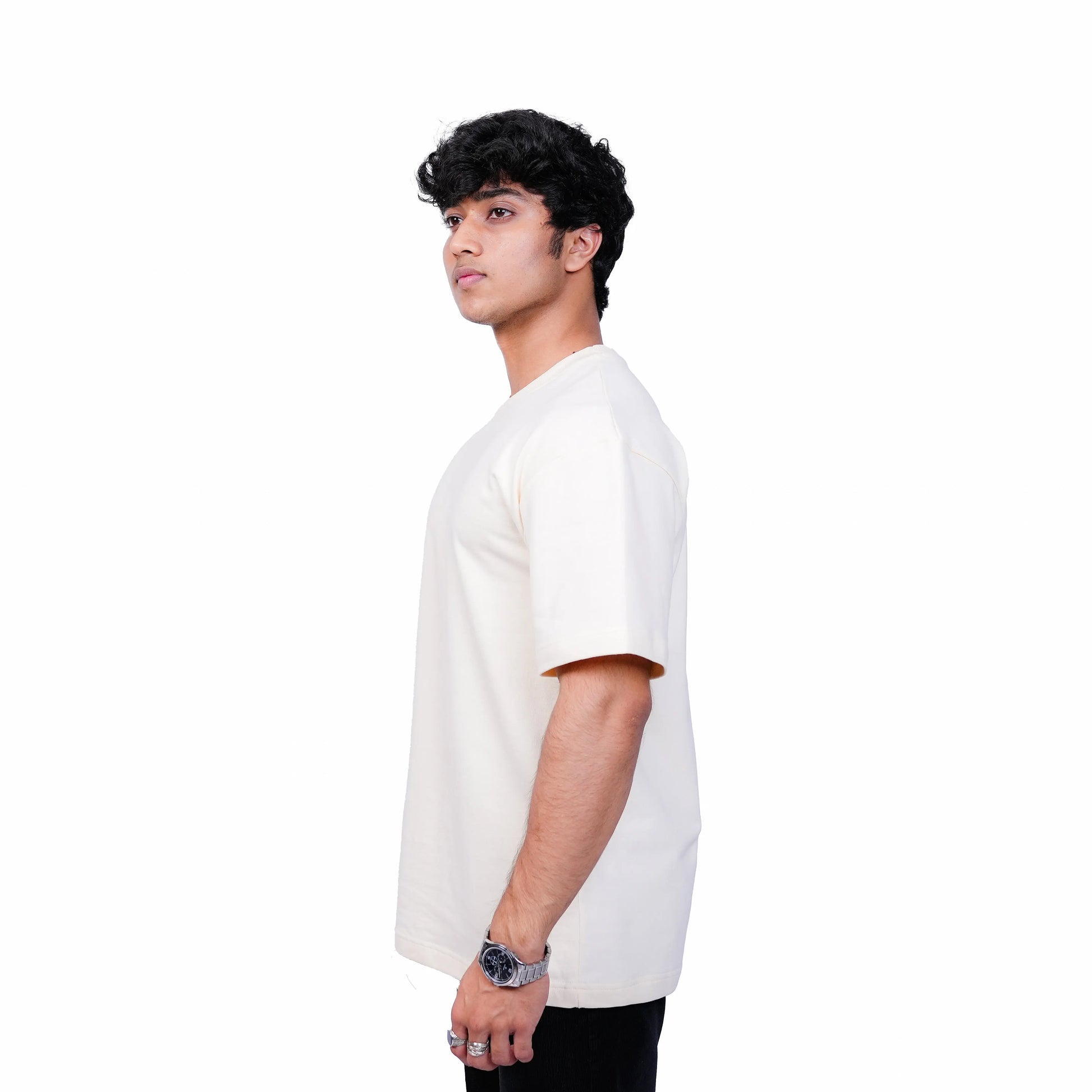 Cream Basic Oversized Tee TacT Lifestyle