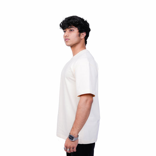 Cream Basic Oversized Tee TacT Lifestyle