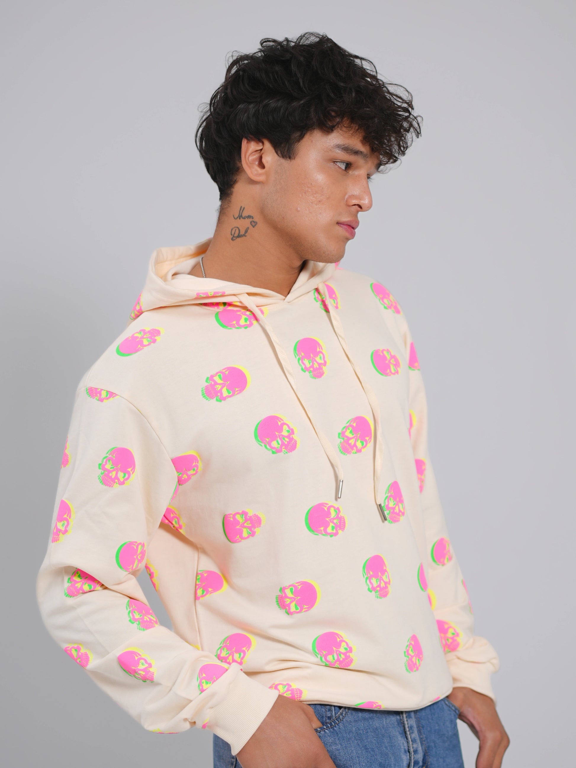 Neon Skull Illusion Hoodie - Tactlifestyle 