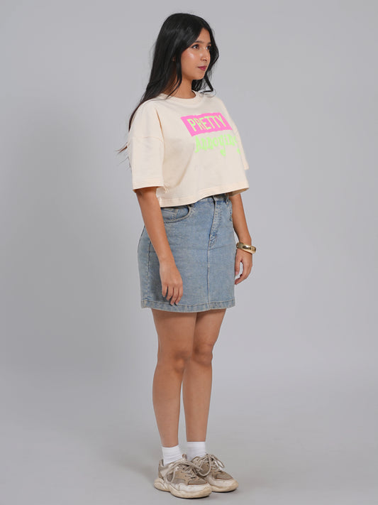 Pretty Annoying Oversized Cropped Tee - Tactlifestyle 