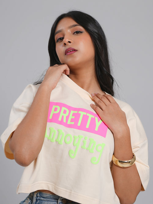 Pretty Annoying Oversized Cropped Tee - Tactlifestyle 