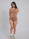 Ribbed Crop Top – Beige - Tactlifestyle 