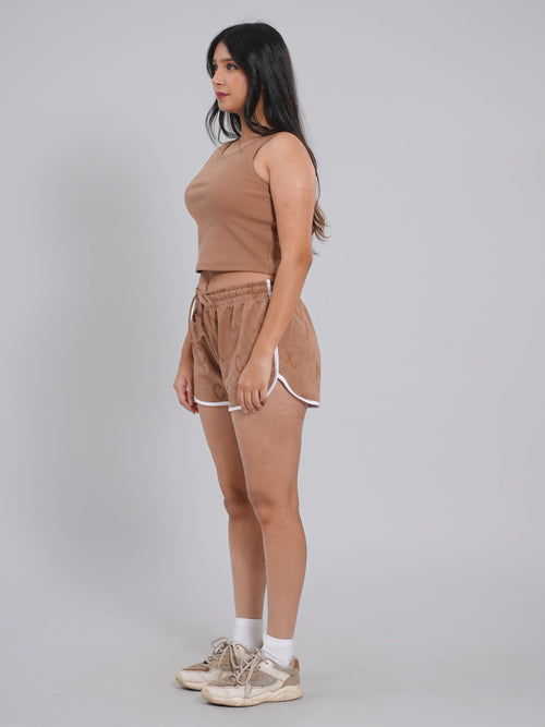 Ribbed Crop Top – Beige - Tactlifestyle 