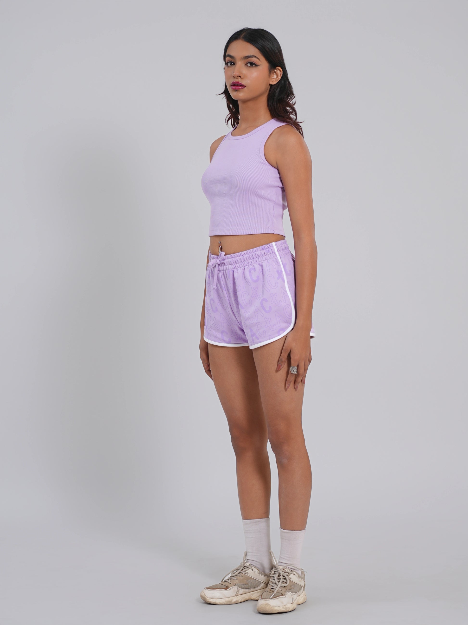 Ribbed Crop Top – Lilac - Tactlifestyle 