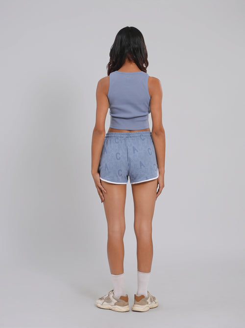 Ribbed Crop Top – Shadow Blue - Tactlifestyle 