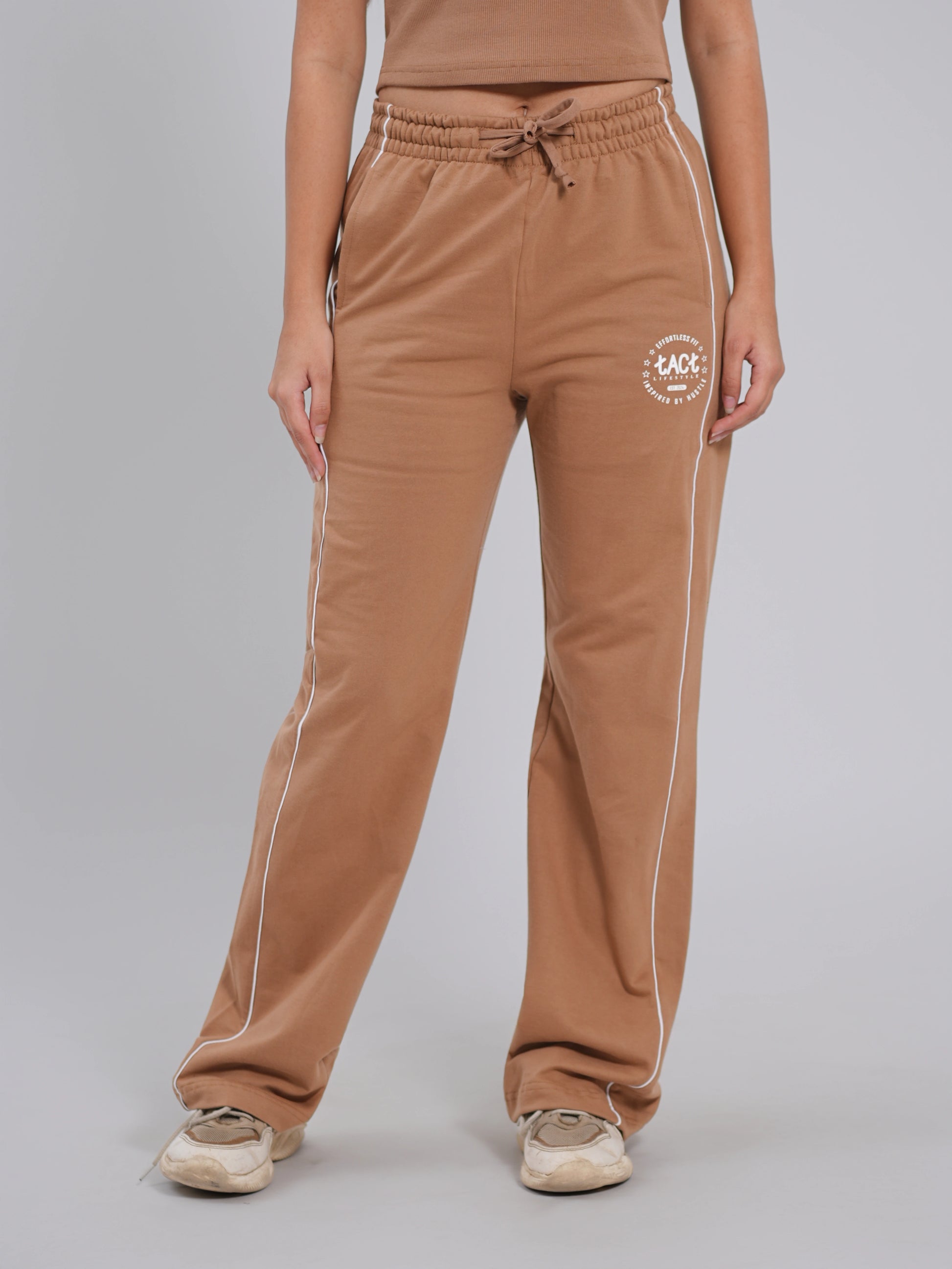 Straight Fit Joggers – Beige - Tactlifestyle 